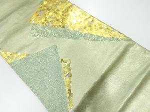 リサイクル　金彩色紙模様袋帯